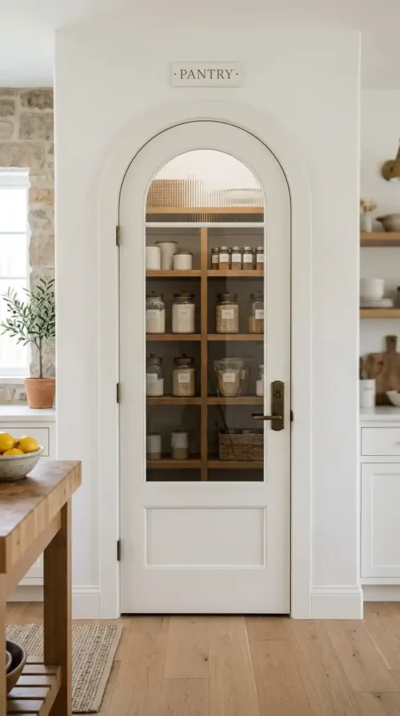 minimal-white-arched-pantry-door